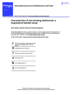 Characteristics of non-drinking adolescents a longitudinal Swedish study